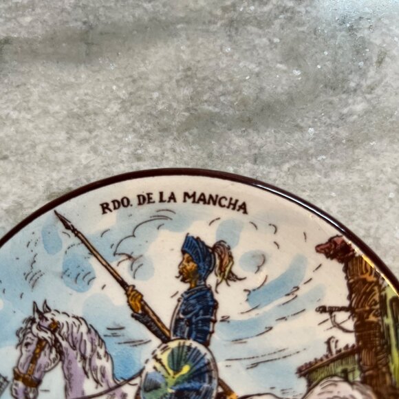 Don Quixote La Mancha Ceramic Decorative Plate 5” Hangable - Picture 3 of 9